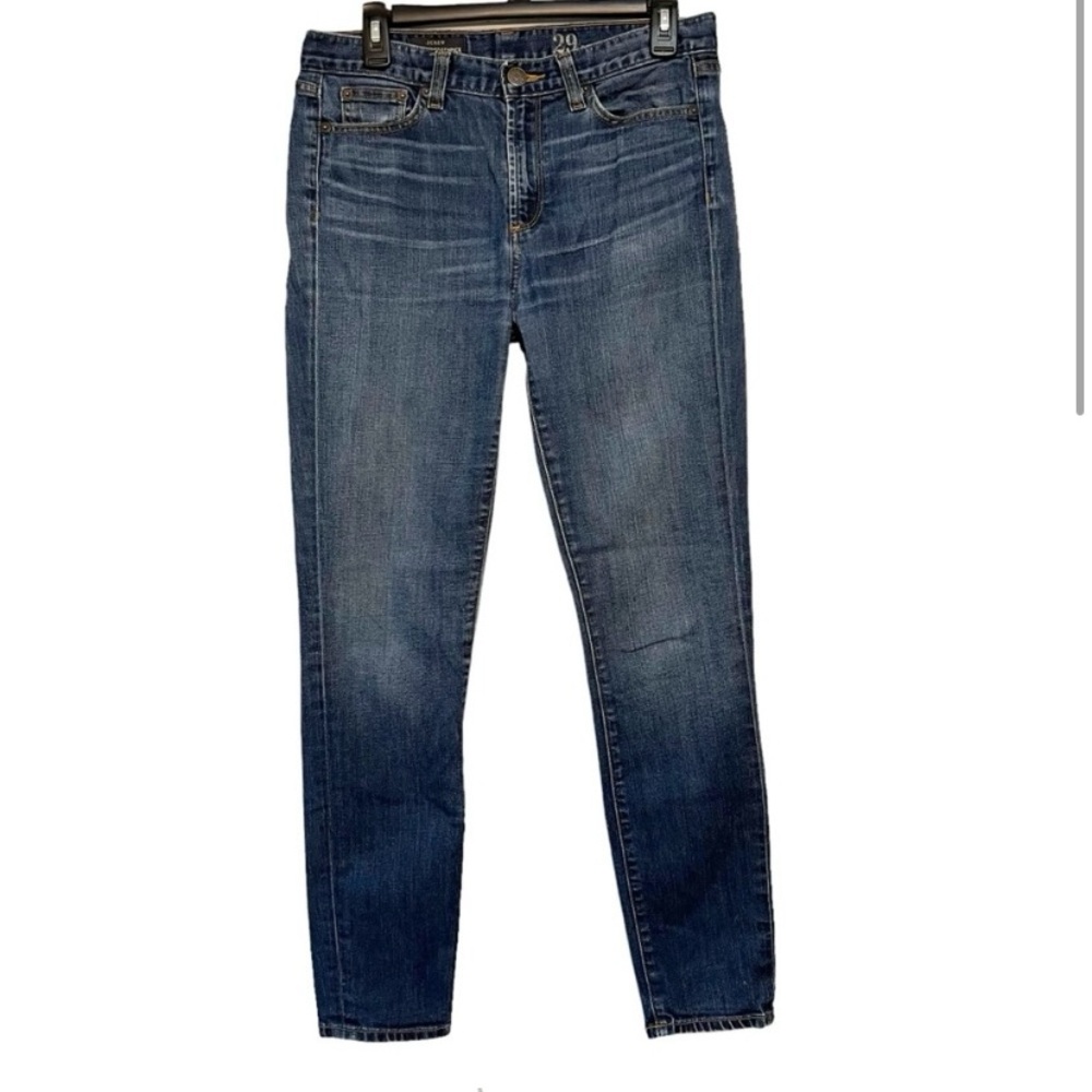 J. Crew Toothpick Mid Rise Skinny Jean Medium Dark Wash 29R